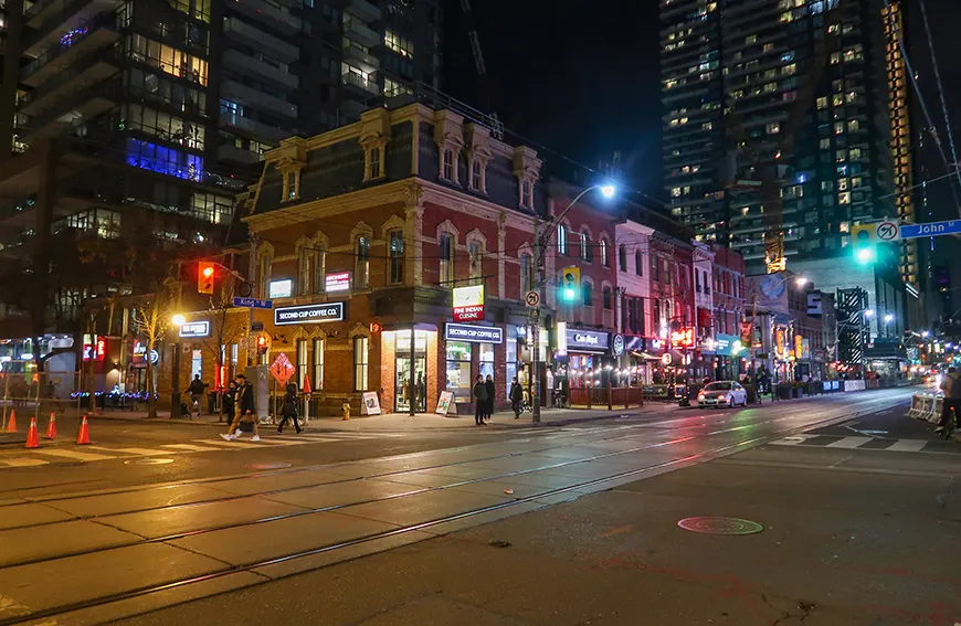 The Entertainment District in Toronto